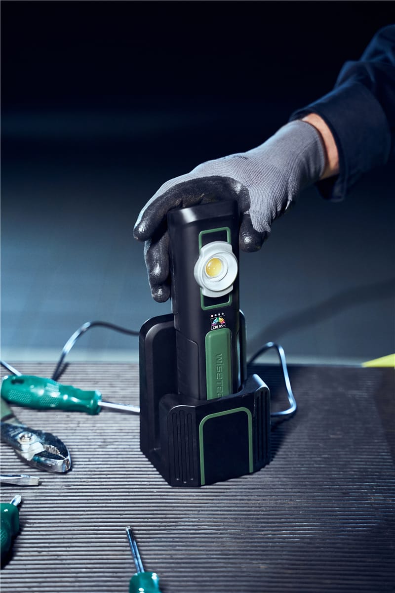 LED Handlamp Portable Handheld Worklight Magnetic Wireless Fast Charging (၂) ခု၊