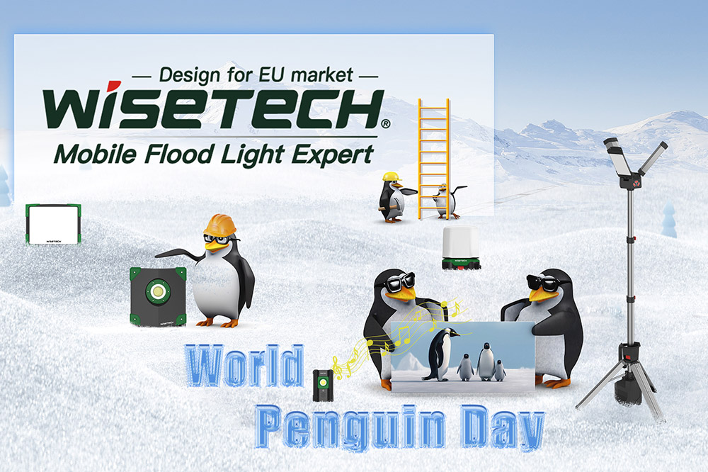 Tower kuwala, tripod light, kunyamula ntchito kuwala, kusefukira kwa madzi, ODM fakitale, luso, RecycledMaterials, tripod light, padziko lonse buku Tsiku, World Penguin Day