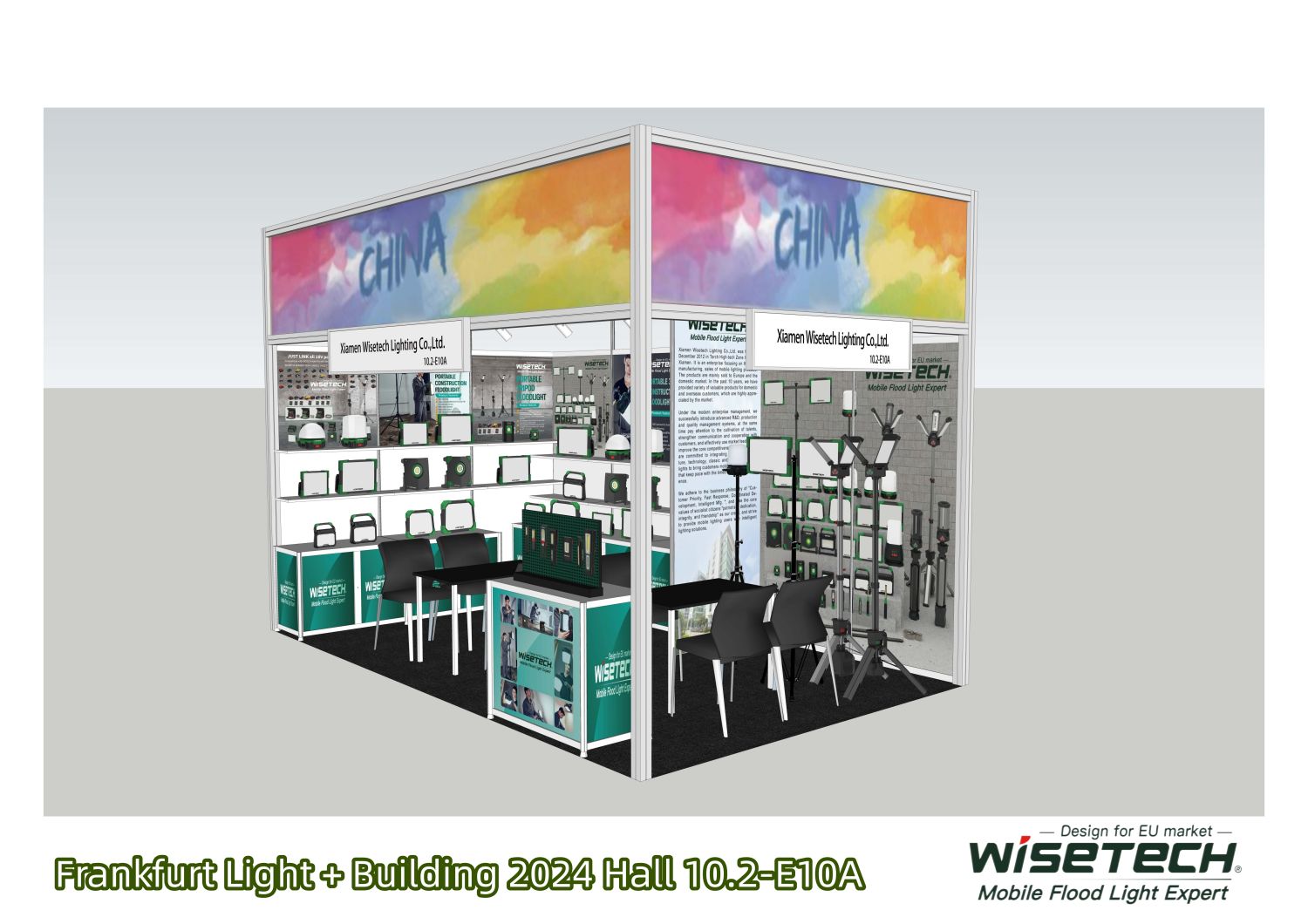 Tower light,tripod light,portable work light,flood light,ODM factory,Frankfurt Light + Building 2024 Hall 10.2-E10A
